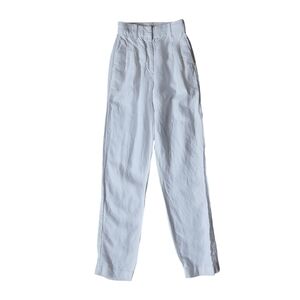 Wilfred White High Waisted Pants Soft Casual Tencel Lyocell Linen Tapered Pants